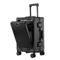Front Opening Aluminum Frame Luggage Case with USB Charging